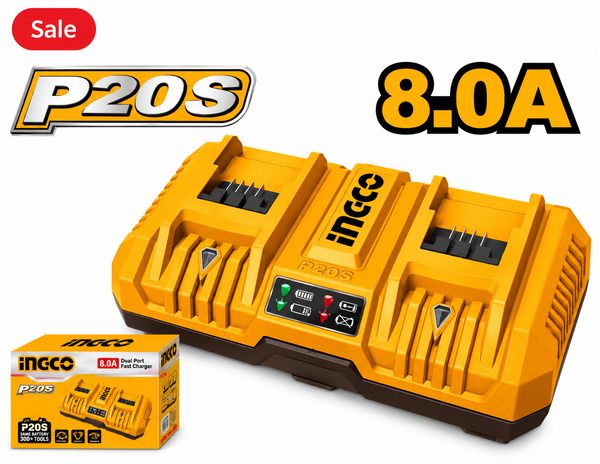 INGCO P20S Dual Port Battery Charger 20V