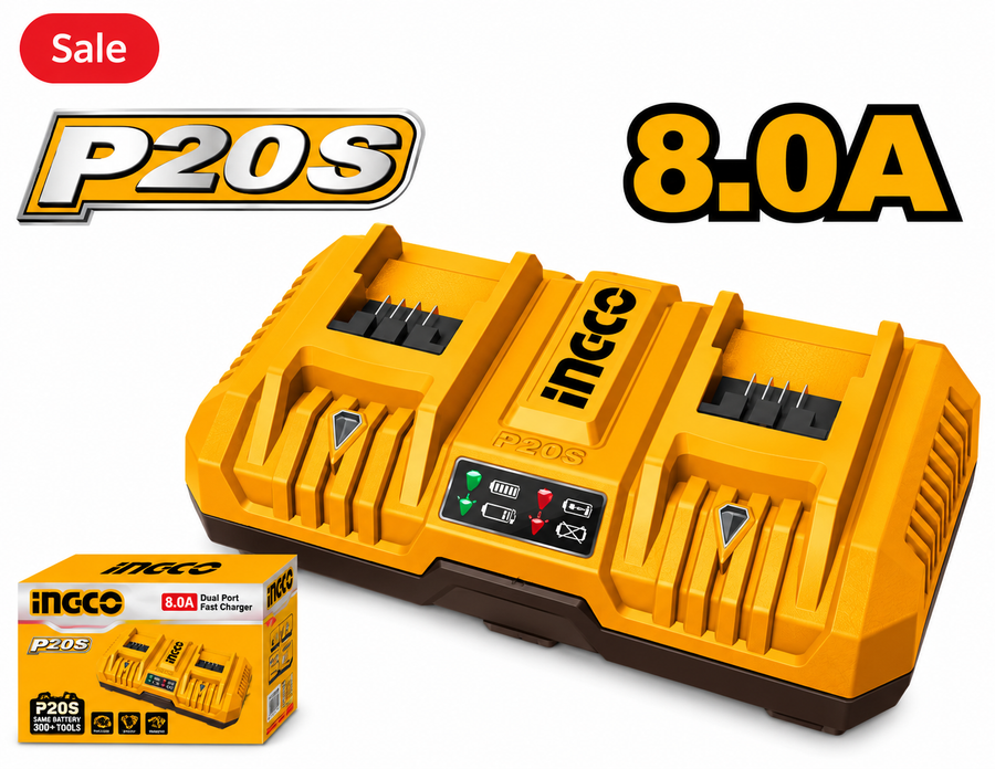 INGCO P20S Dual Port Battery Charger 20V