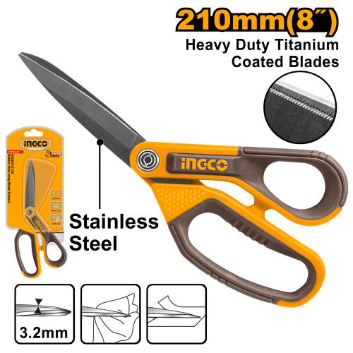 INGCO Rubber Grip Long-Blade Scissors 8" (210mm)