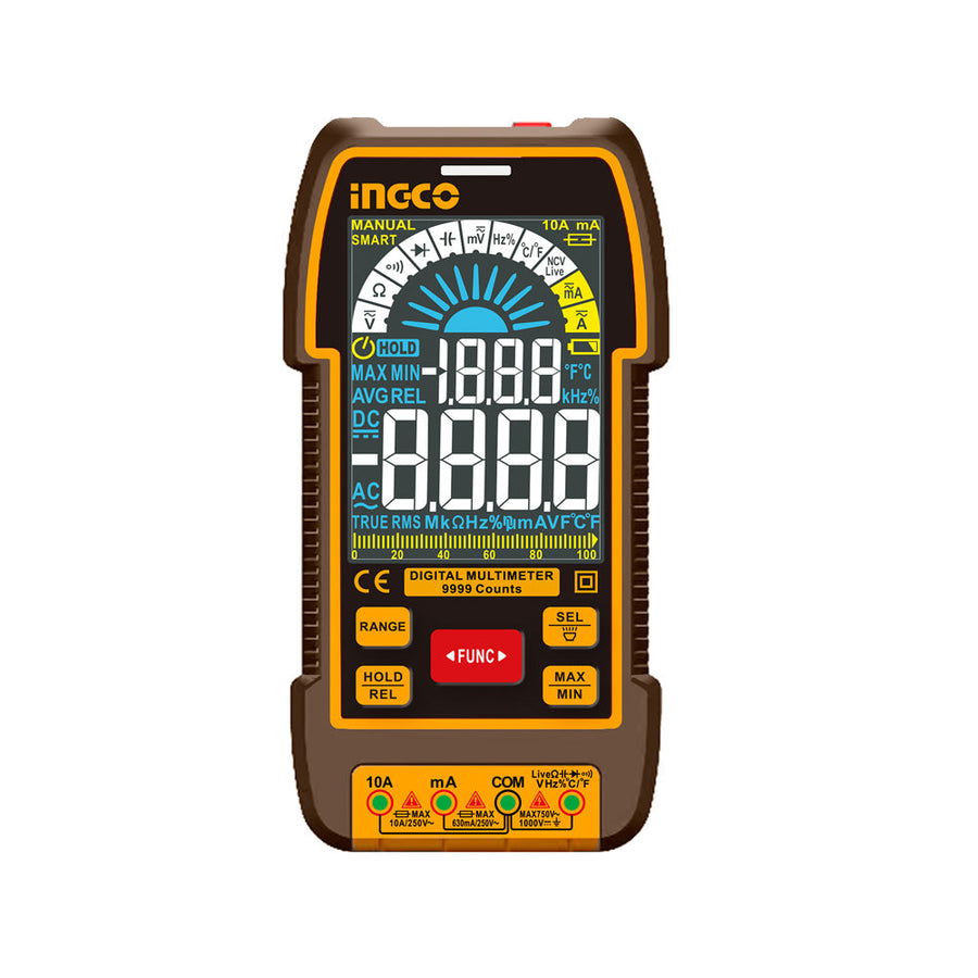 INGCO 1000V Digital Multimeter Auto Range True RMS 9999 Counts DM110004