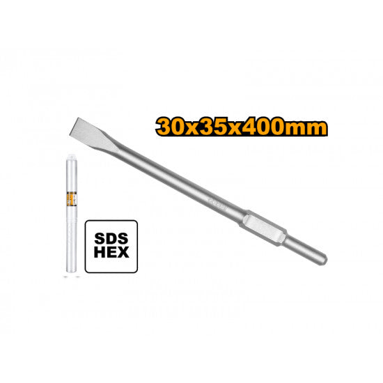 INGCO SDS Hex Flat Chisel 30 x 400 x 40mm