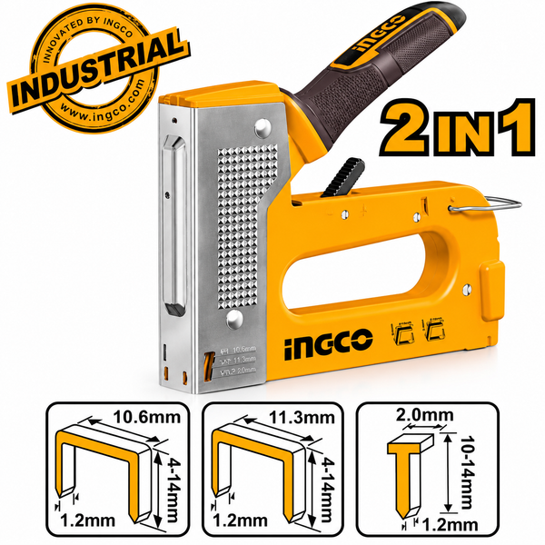 INGCO 2-in-1 Stapler & Nailer Gun HSG1408
