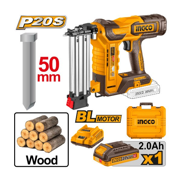 INGCO 20V Cordless Brad Nailer F15-F50