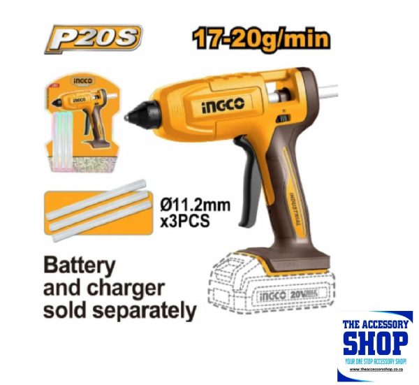 INGCO 20V Cordless Glue Gun (+ Sticks)