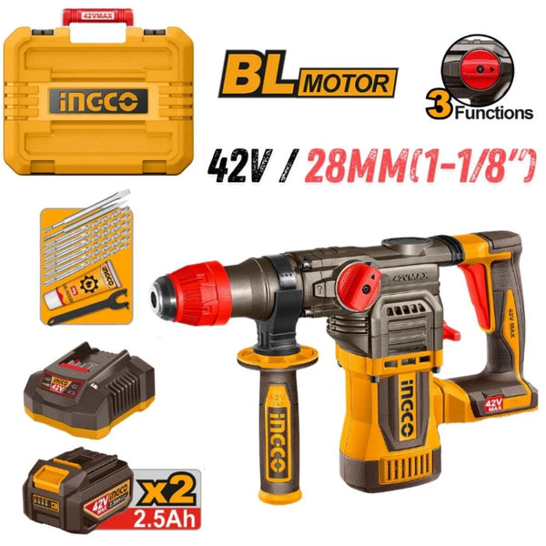 INGCO 42V Cordless Rotary Hammer 28mm