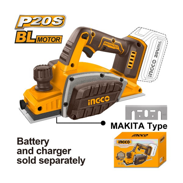 INGCO 20V Cordless Planer 82mm (CRLI20401)
