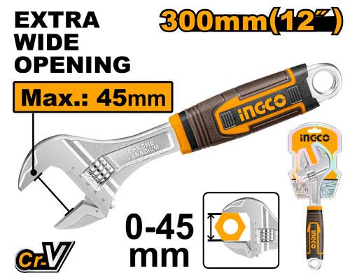 INGCO Adjustable Wrench 300mm (12") HADW131128