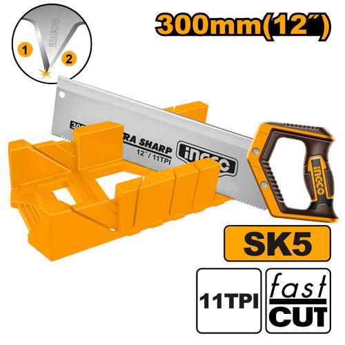 INGCO Plastic Mitre Box & Back Saw Set