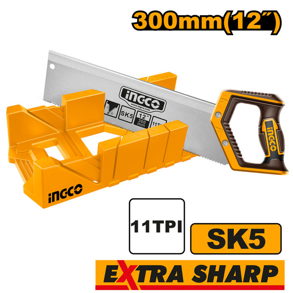 INGCO Mitre Box and Back Saw Set 300mm HMBSB30062