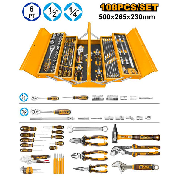 INGCO Cantilever Toolbox (108pc with Tools)