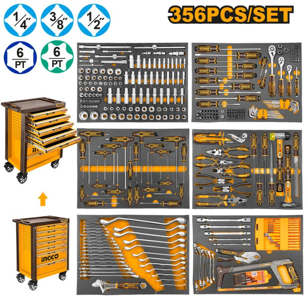 INGCO 356 Pcs Tool Chest Set (7 Drawers)