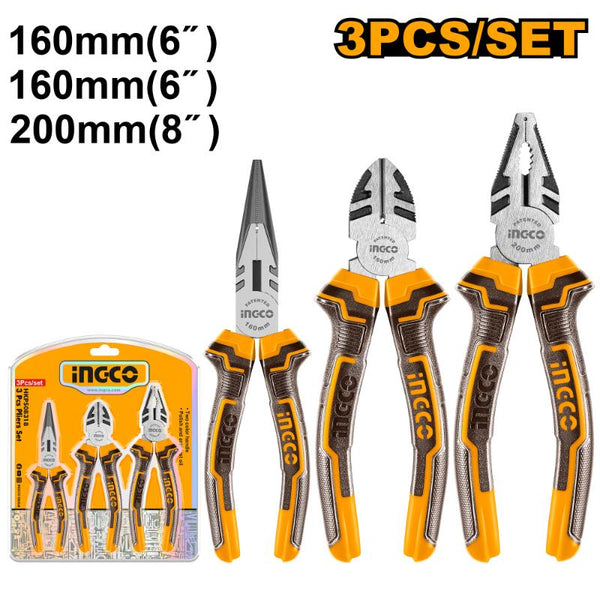 INGCO Polished Plier Set (3pc)