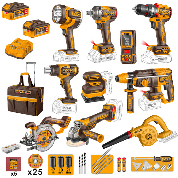 INGCO 20V Cordless 10-in-1 Combo Kit CKLI2603268